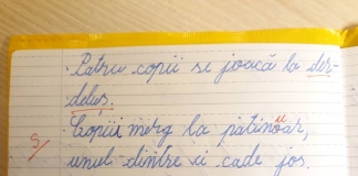 Copil de clasa a II-a, depunctat pentru că a scris ”patinoar”. Învățătorul a corectat: ”patinuar”