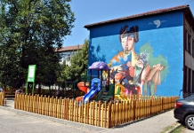 Școli pictate de artiștii urbani, la Sibiu și Târgu Jiu. Cum arată și ce mesaje se află în spatele unor lucrări FOTO