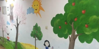 Basme pictate pe pereți, într-o grădiniță de la sat: ”Copiii sunt foarte încântați. Culoarea înseamnă bucurie și veselie” FOTO