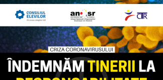 Apel către tinerii din România să trateze cu responsabilitate problema epidemiei de coronavirus: ”Le recomandăm să rămână la domiciliu”