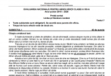 Noi teste de antrenament pentru Evaluarea Națională și Bacalaureat 2020. Au fost publicate și baremele UPDATE
