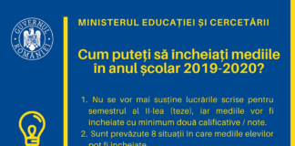 Ghidul informativ al Ministerului Educației: Încheierea mediilor în anul școlar 2019-2020. Cele opt situații