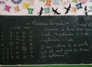 O învățătoare dintr-un sat din Sibiu a mers la școală și le-a predat pe Zoom elevilor săi de clasa a IV-a ultima lecție la tablă
