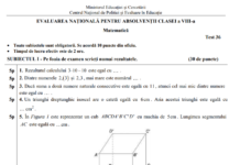 Teste de antrenament Matematică, Evaluarea Națională 2020. A doua probă pentru absolvenții clasei a VIII-a