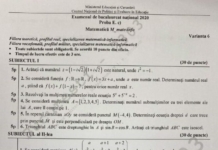 Cum se rezolvau subiectele la Matematică pe care le-au avut absolvenții de la Mate-Info și Științe ale Naturii – BAC 2020 VIDEO