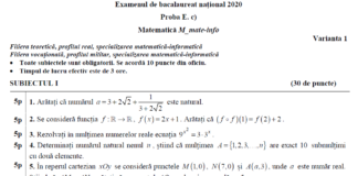 Subiectele și baremul la Matematică – Bacalaureat 2020, etapa specială. Ce au avut de rezolvat candidații