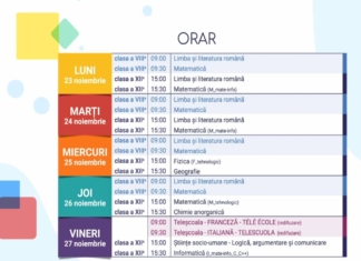 Teleșcoala: Lecții la TVR pentru elevii claselor a VIII-a și a XII-a. Orarul săptămânii 23-27 noiembrie