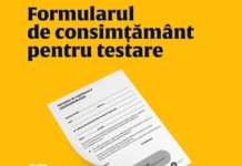 Formularul prin care părinţii îşi dau acordul pentru testele antigen. Ministerul Sănătății recomandă să fie adus din prima zi de şcoală