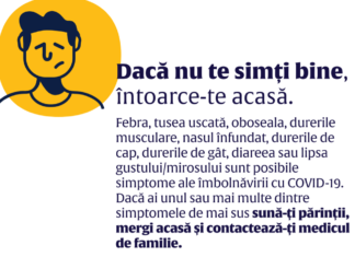 Campanie în școli. Afișe cu informații utile pentru elevi și reguli ce trebuie respectate pentru a limita răspândirea virusului SARS-CoV- 2
