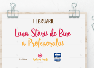 Februarie – Luna Stării de Bine a Profesorului. Un eveniment aflat la a treia ediție, cu activități online gratuite dedicate profesorilor – calendar