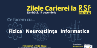 Romanian Science Festival lansează ”Zilele carierei la RSF”. Neuroștiința, Informatica și Fizica, primele sesiuni live pentru elevi și studenți