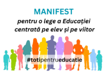 Manifest lansat de șase organizații: „Ni s-a prezentat o lege a educației preuniversitare anostă, mediocră și care în realitate nu reformează”