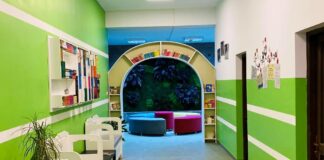 Spațiu de lectură, cu un decor inspirat din natură, la liceul din Corod: „Mereu am plecat de la ideea că școala trebuie să fie un spațiu vesel, colorat”