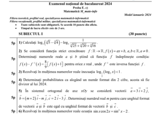 Teste de antrenament pentru BAC 2024. Noi modele de subiecte la Matematică, publicate de ISJ Sibiu/ Baremele de corectare UPDATE