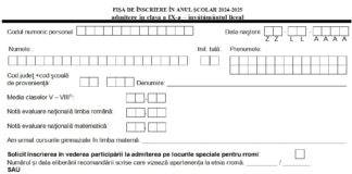 Admiterea la liceu 2024: Modelul fișei de înscriere în clasa a IX-a. Broșurile vor fi publicate pe 13 mai, conform calendarului admiterii