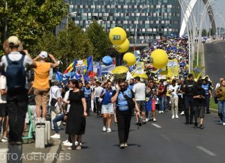 Miting și marș de protest al profesorilor în Capitală. Mii de cadre didactice au ieșit în stradă. Liderii sindicali: Greva generală nu este exclusă