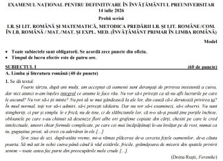 Definitivat 2026. Ministerul Educației a publicat modele de subiecte și bareme pentru proba scrisă a examenului
