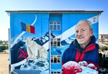 Pictură murală cu primul român care a ajuns la Polul Nord, la școala din Sascut: un proiect care transformă școala „într-un spațiu care inspiră”