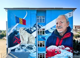 Pictură murală cu primul român care a ajuns la Polul Nord, la școala din Sascut: un proiect care transformă școala „într-un spațiu care inspiră”