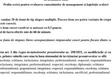 Rata de promovare la a doua probă a concursului de directori și directori adjuncți în școli: 98,24%. Au fost respinși 81 de candidați (note sub 7)